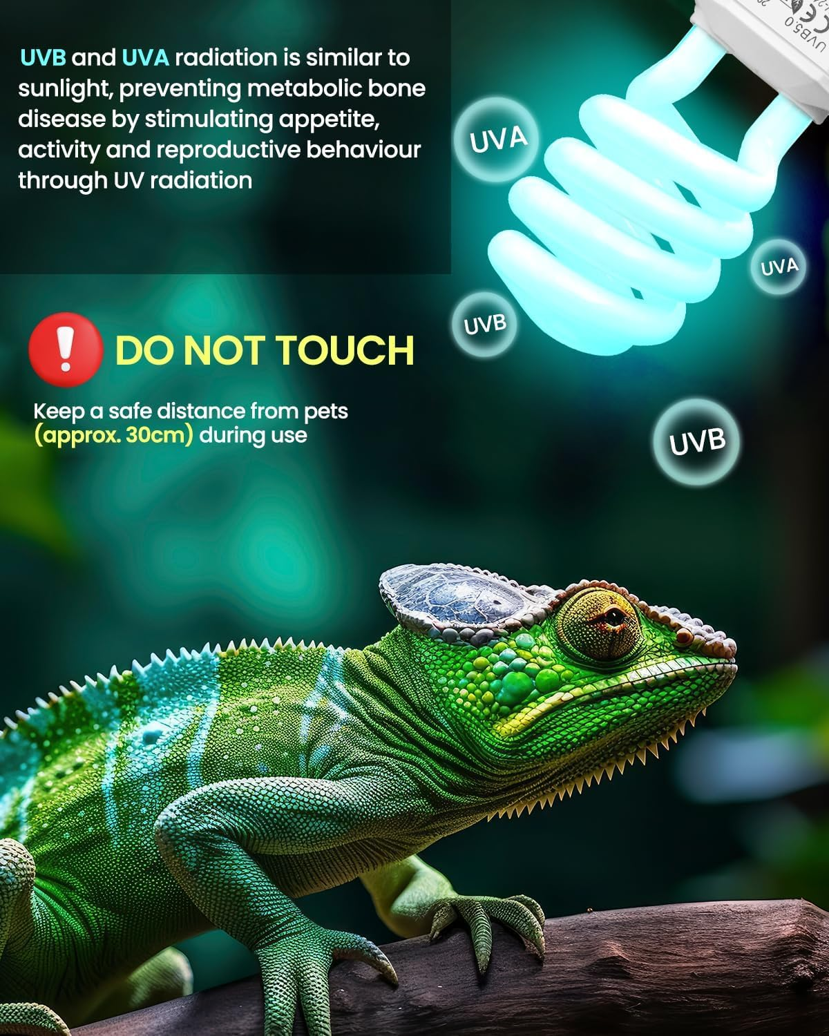 UVB Bulb E27 26 W AC220-240 V E27 UV UVB Reptile Terrarium Lamp Fluorescent Lamp UV UVB 5.0 Lamp Terrarium for Aquarium, Glass Container, Feeder, Turtle, Snake, Etc. (1 Piece) image number 3