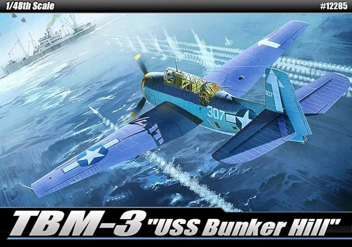 Academy 1/48 Scale TBM-3 "USS Bunker Hill Avenger Plastic Model Kit image number 2