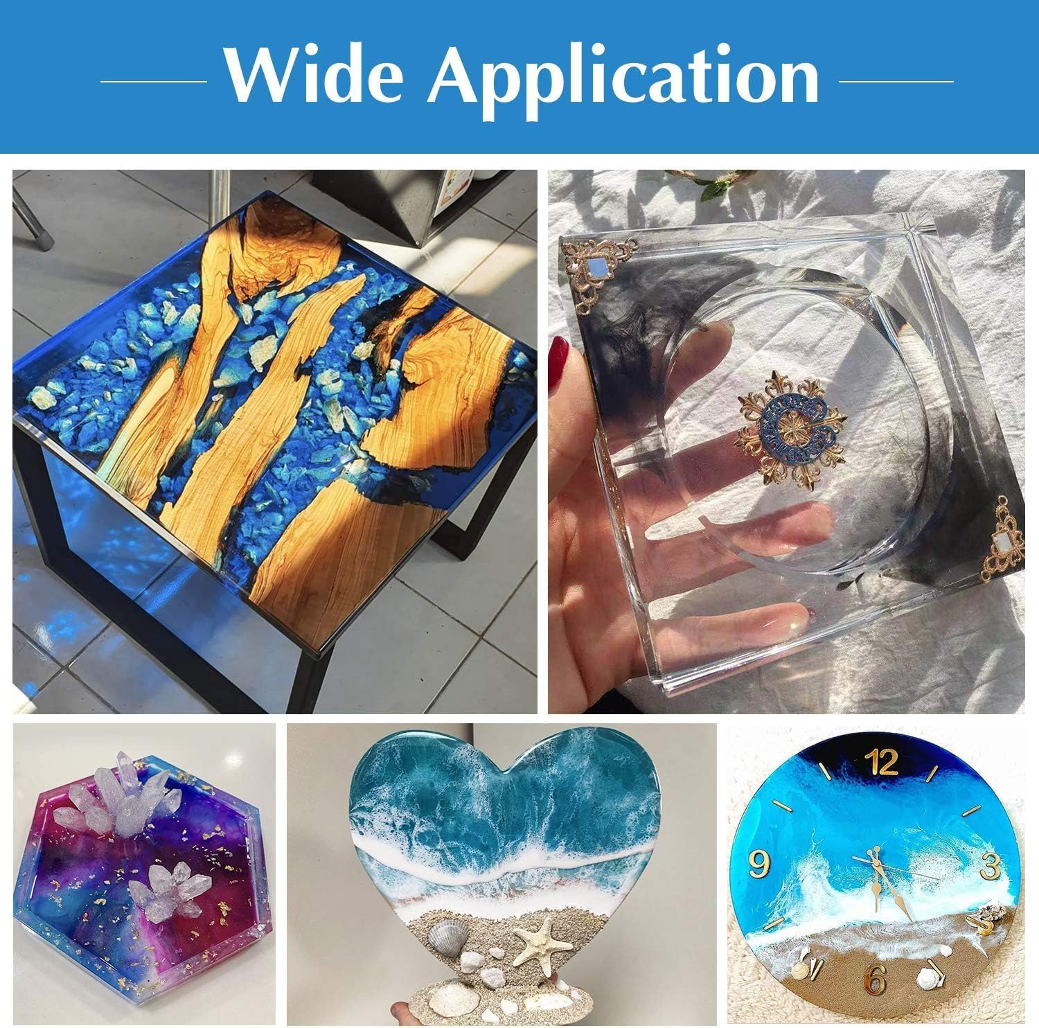 Epoxy Resin - 128 FL. OZ Easy Mix 1:1 Ratio Clear Resin Craft for Jewelry Making, Painting, Molds, River Tables and Etc. - 4000G image number 4