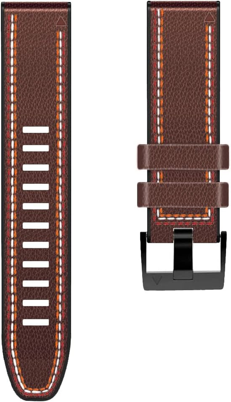 Fleshy Leaf 22Mm Tricolor Band Bracelet Strap Compatible for Garmin Fenix 8 47Mm / Epix Pro 47Mm, Fenix 7,Fenix 6,Fenix 6 Pro,Fenix 5,Fenix 5 Plus,Approach S60 S62,Forerunner 935 945,Quick Release Strap Wristband - Brown image number 7