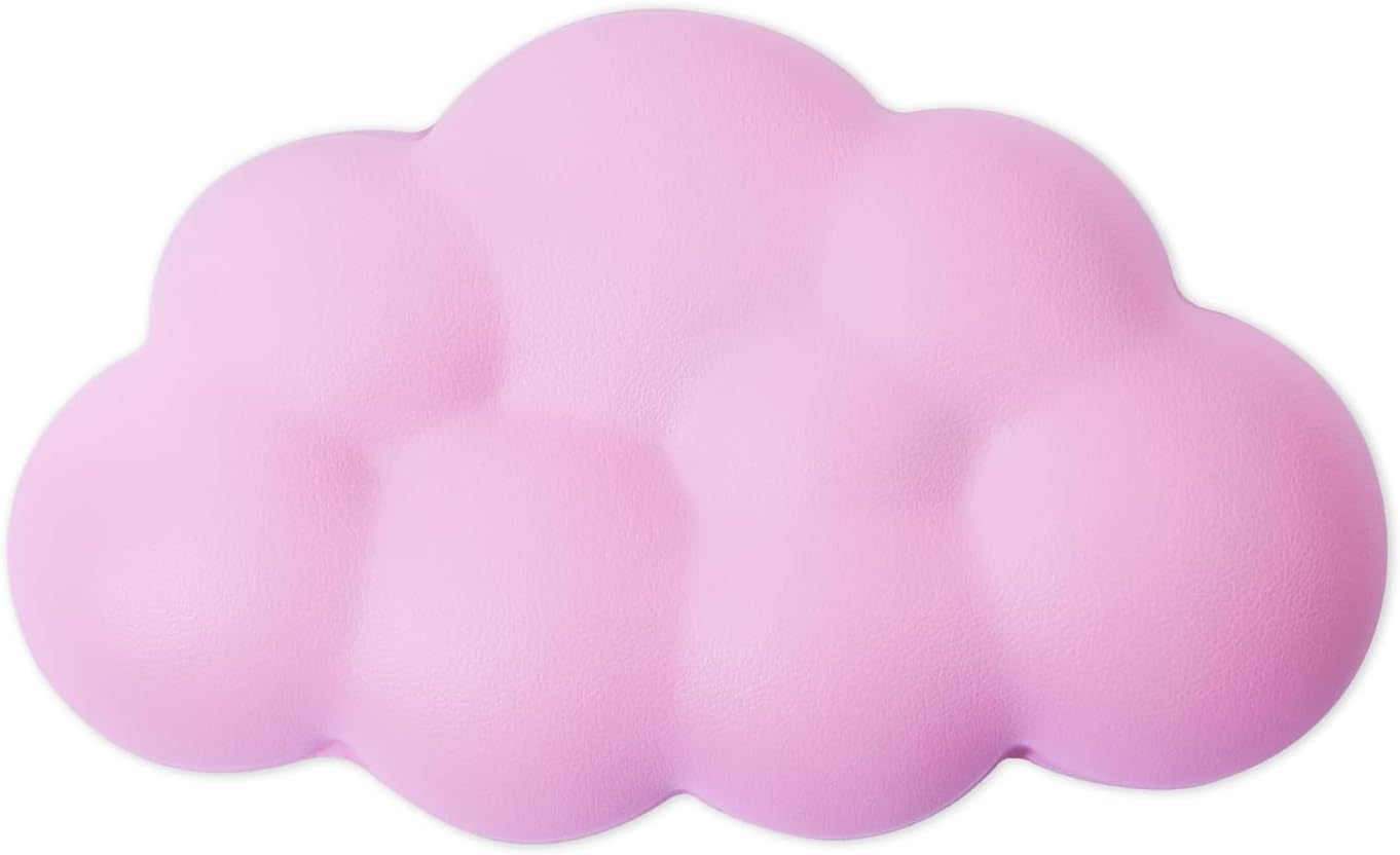 Cloud Wrist Rest Cushion for Mouse Ergonomic Soft PU Leather Memory Foam Wrist Pain Relief Mouse Wrist Support Pad with Anti-Skid Base for Office School Home Laptop & Computer Mouse (Black)