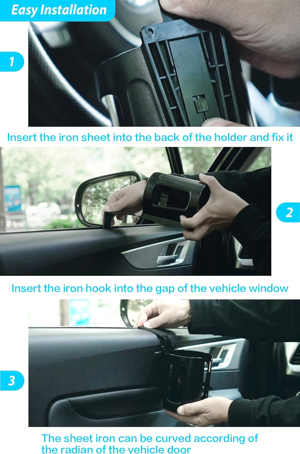 Large Car Door Cup Holder, Vehicle Armrest Cup Holder, Drink Holder for Truck, LM778 image number 5