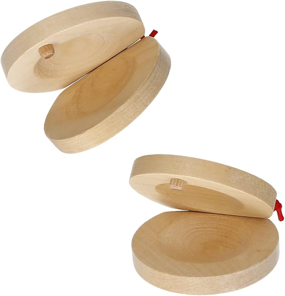 Tignapoo Pair of Castanets Wooden Castanet Finger Clappers Musical Instrument image number 4