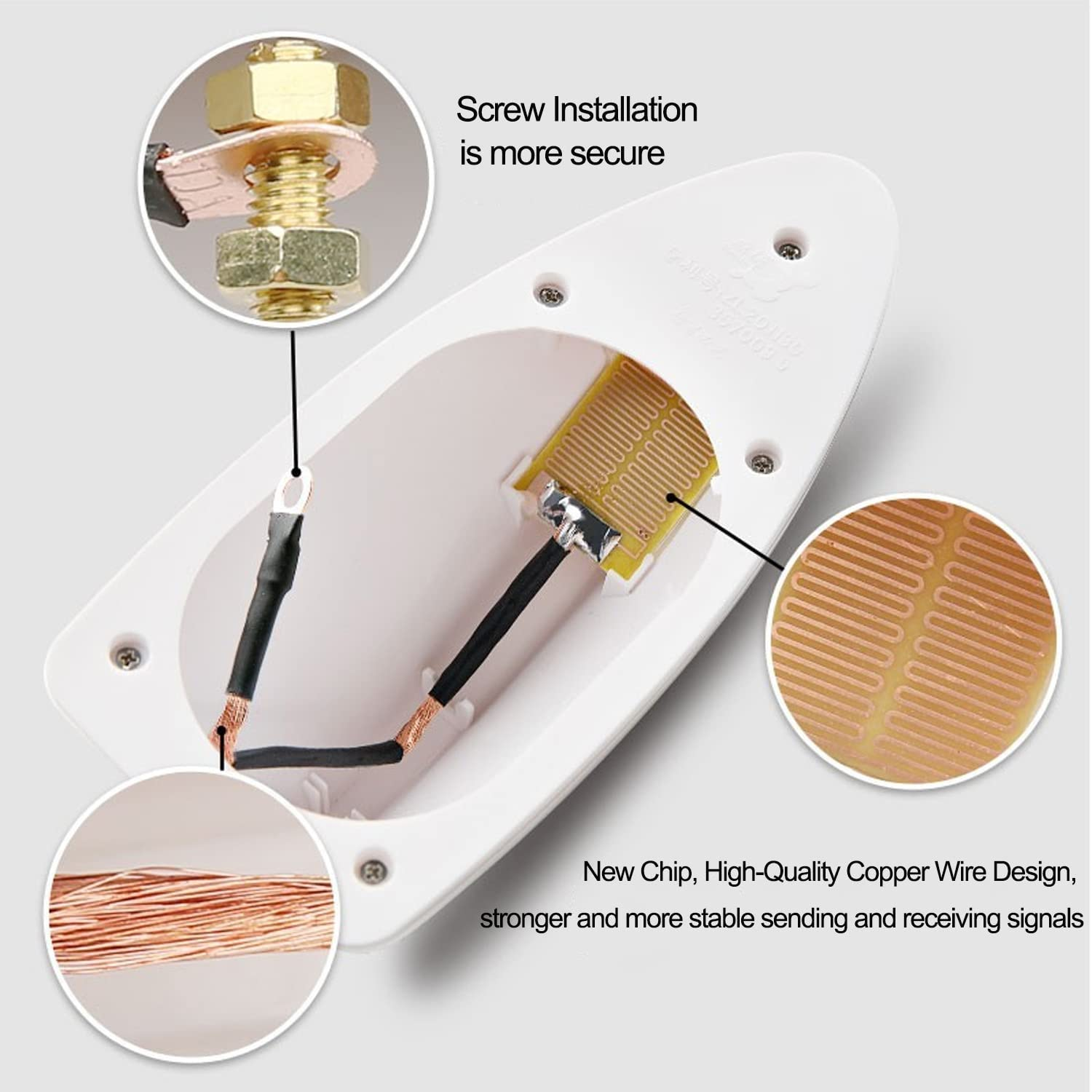 Universal Car Aerials Shark Fin Antenna Cover Car Trim AM/FM Signal Design Roof Antenna with Aerial Adhesive Base for Car SUV Truck Van (Black)