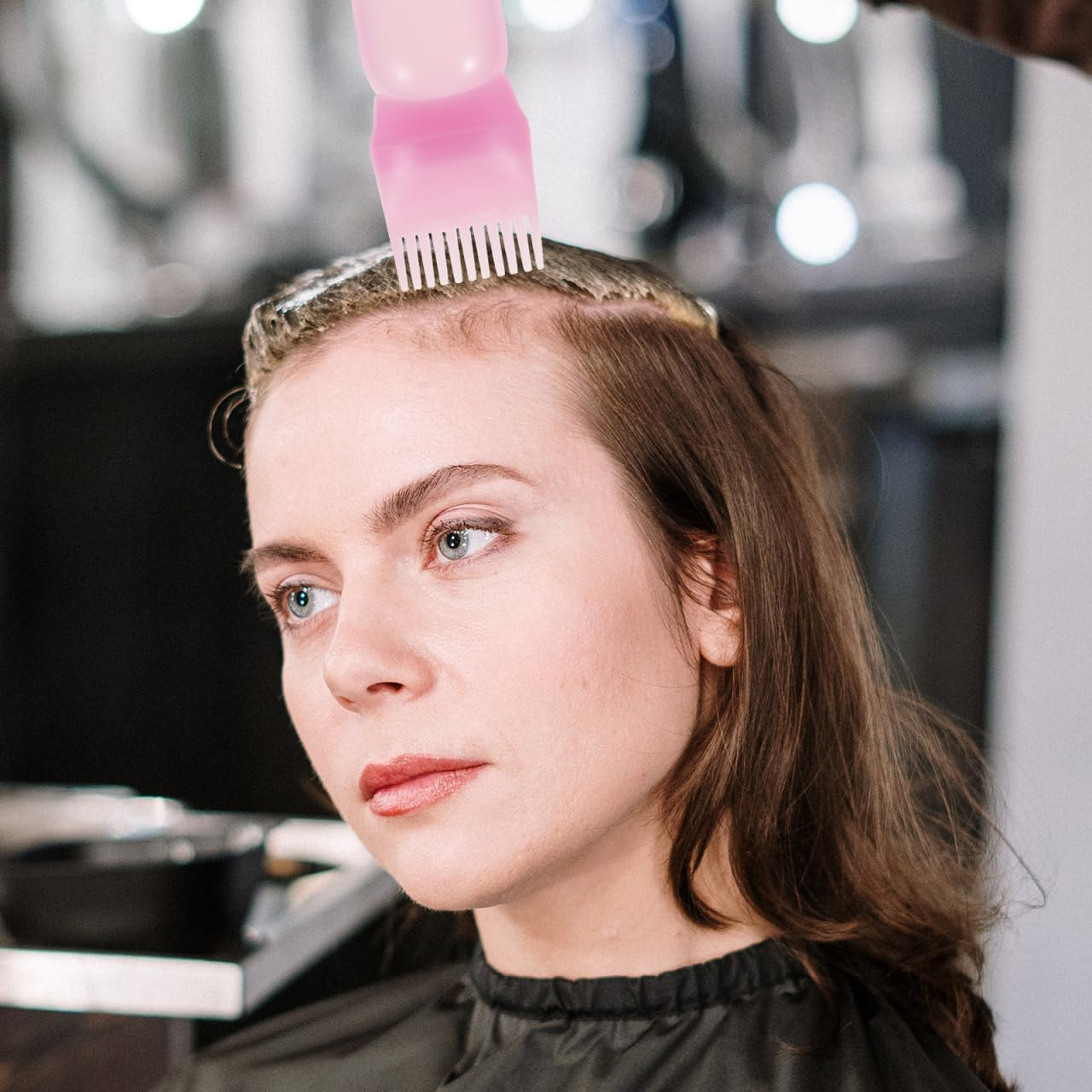 3Pcs Root Comb Applicator Bottle - Hair Oiling Dyeing Bottle with Brush Hair Color Comb Applicator for Salon Baber Shop Spa Home Hairstyling - As Shown image number 7