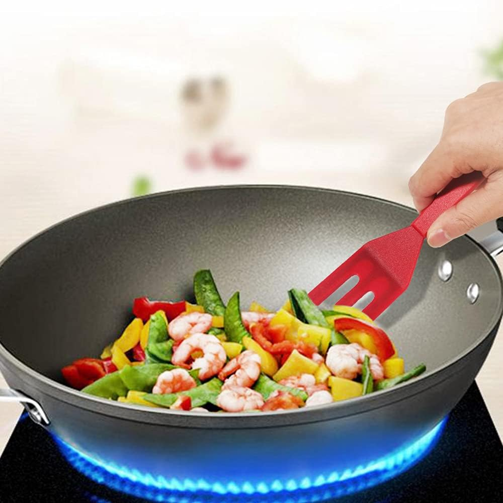 DLAND Mini Silicone Spatula 2-Pack - Nonstick, Heat-Resistant Flexible Cookie Spatula for Baking, Flipping Eggs, Small Pans, Dishwasher Safe (Red & Black) image number 5