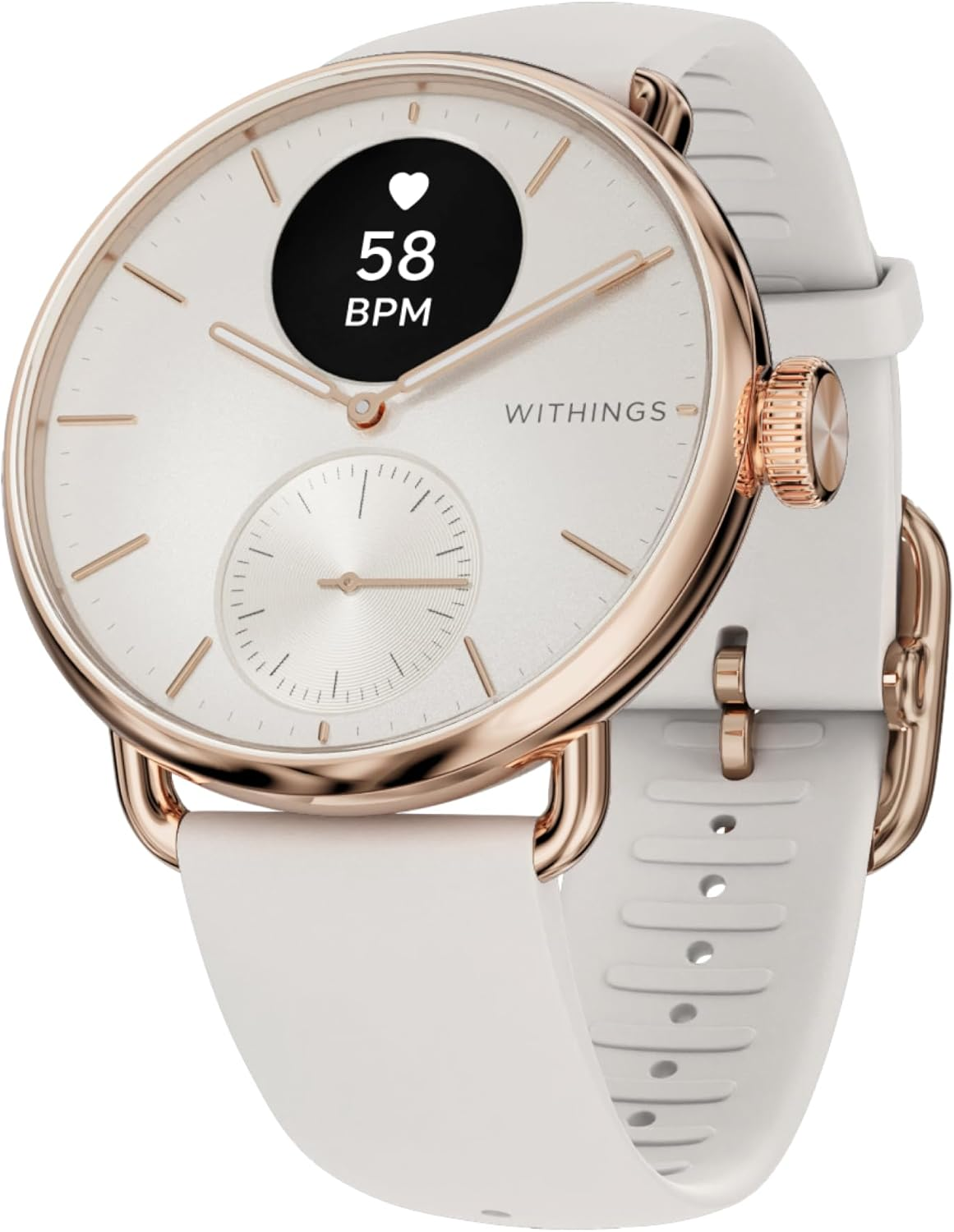 Withings Scanwatch 2 Hybrid Smartwatch, 38Mm, Rose Gold