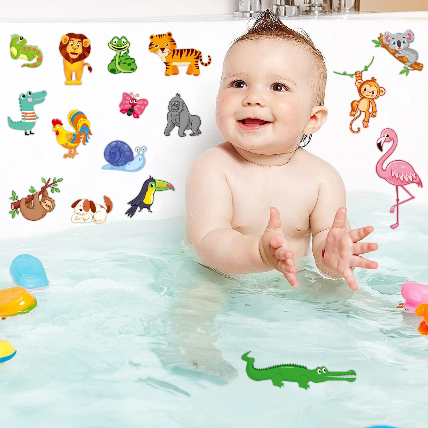 229 PCS Gel Clings Decals Stickers,Thick Gel Window Clings,Animal Dinosaur Ocean for Classroom Nursery Airplane Car Plane Decorations Birthday Party Supplies (8 Sheets)