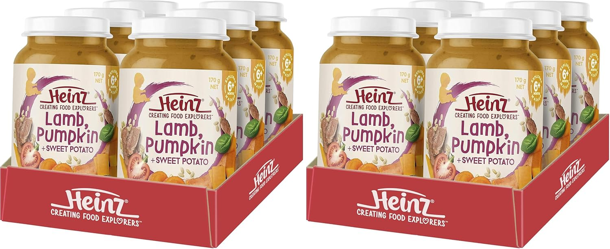 Heinz 6+ Months Lamb, Pumpkin and Sweet Potato Jar Heinz for Baby Food Jar No Artificial Flavours, No Preservatives, No Added Colours 170G (Pack of 6) image number 6