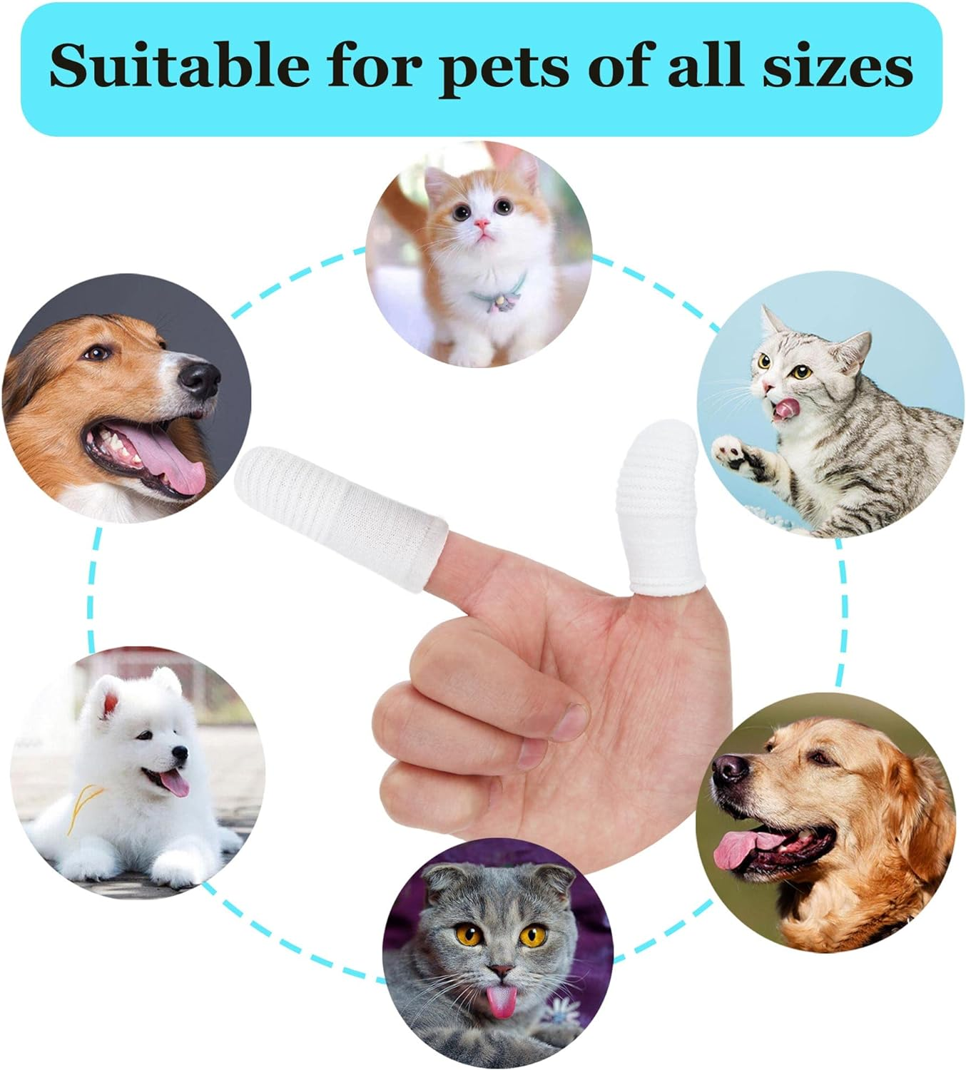 30 PCS Dog & Cat Toothbrush - Washable, Comfortable & Durable 2 Finger Toothbrush Set image number 4