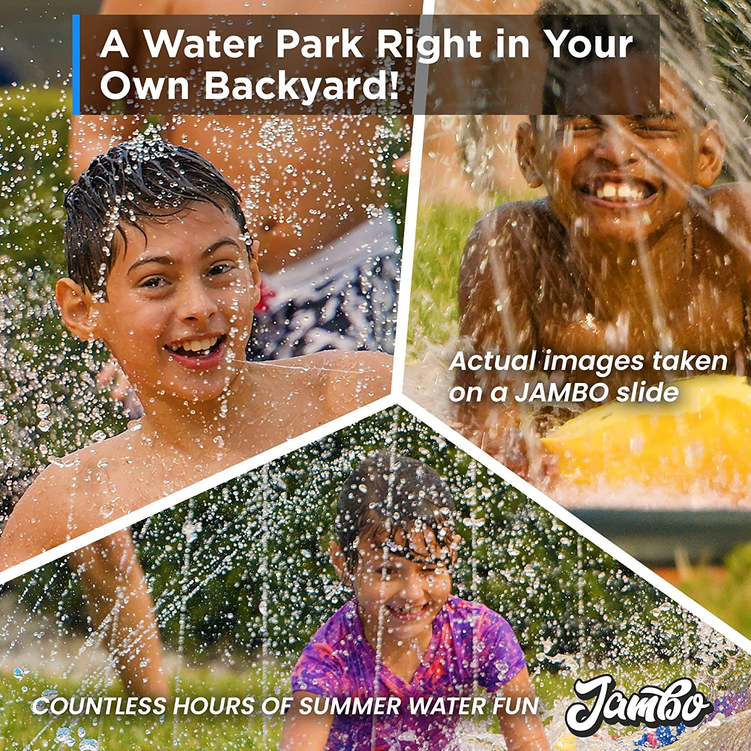 Triple Lane Slip, Splash and Slide (Updated 2020 Model) for Backyards| Water Slide Waterslide with 3 Boogie Boards | 16 Foot, 3 Plassliding Racing Lanes & Sprinklers | Durable Quality PVC Construction image number 1