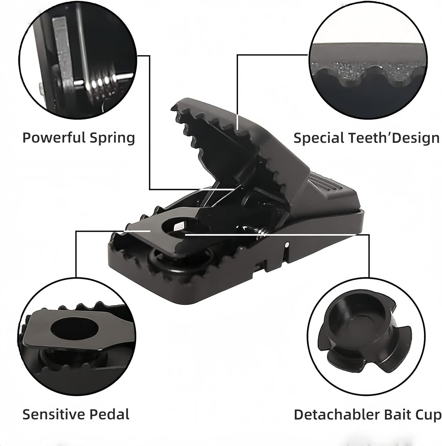 Large Mouse Traps, Rat Traps for House Indoor Outdoor,Mouse Rat Chipmunk, Easy to Set and Reusable,Safe for Family, 6 PCS(5.6&times;3.1 In