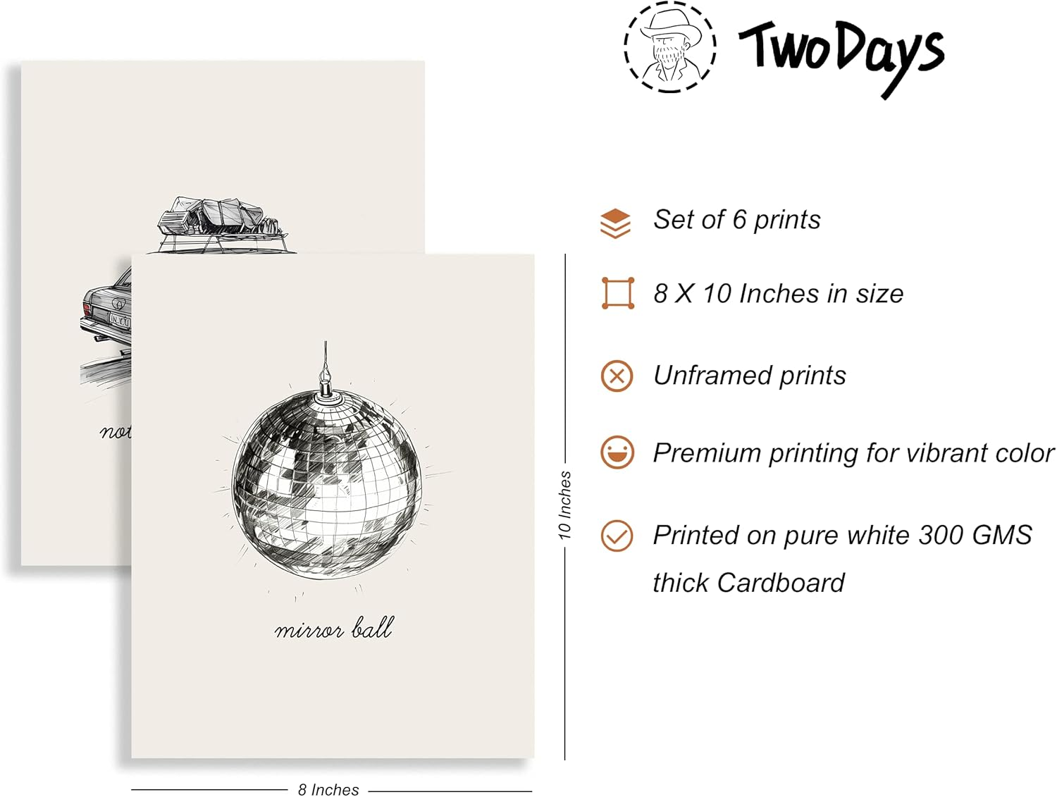 Twodays Taylor Room Decor Aesthetic, Swift Folklore Music Lyrics Wall Decor Posters, Album Covers Art Prints for Bedroom, Fans Birthday Party Decorations. (8'' X 10'', Set of 6, UNFRAMED) Beige image number 3