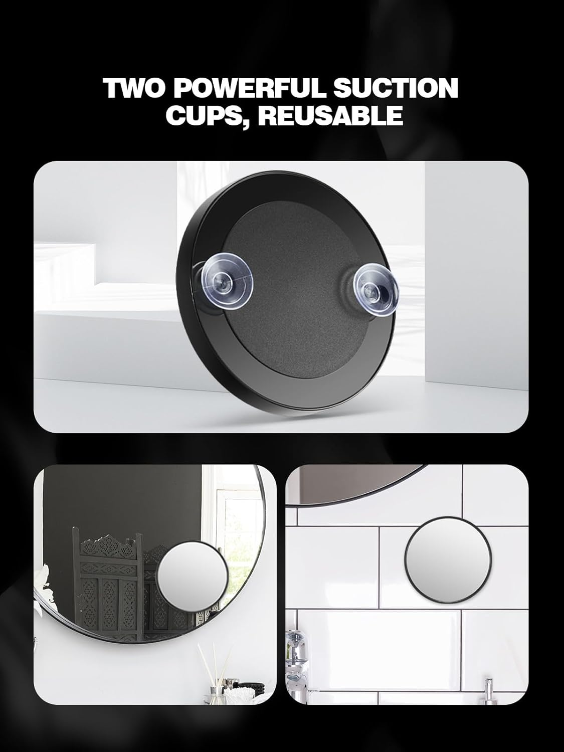 10X Magnifying Mirror with 2 Suction Cups, 3.5 Inches Magnified Makeup Mirror and Slant Tweezers,1Pcs image number 3
