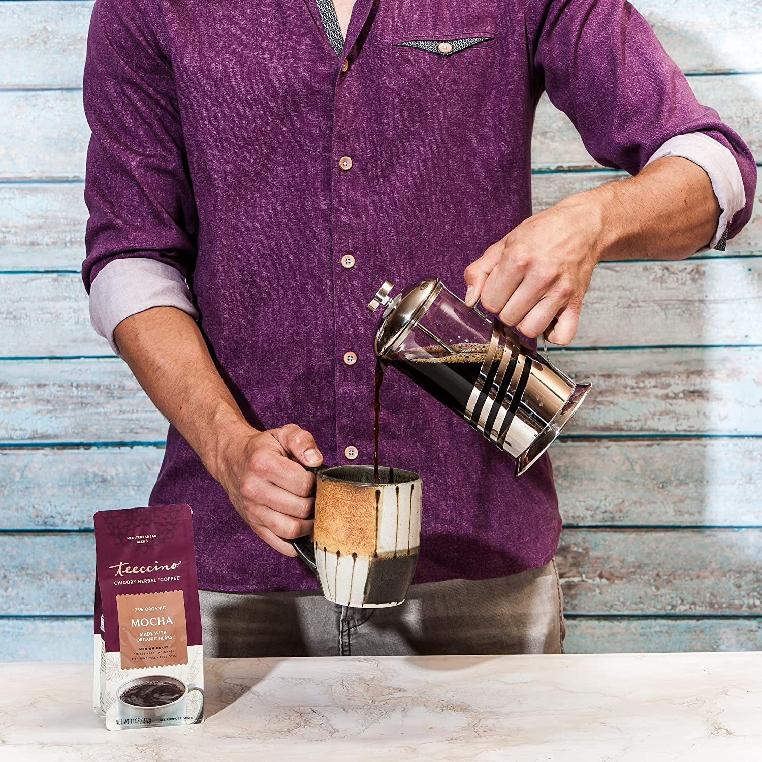 Teeccino All Purpose Grind Mocha Medium Roast Chicory Herbal Coffee 312 G