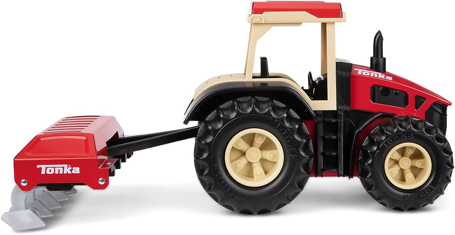 TONKA Steel Classic Farm Tractor & Plow - Frustration Free Packaging, Exclusive