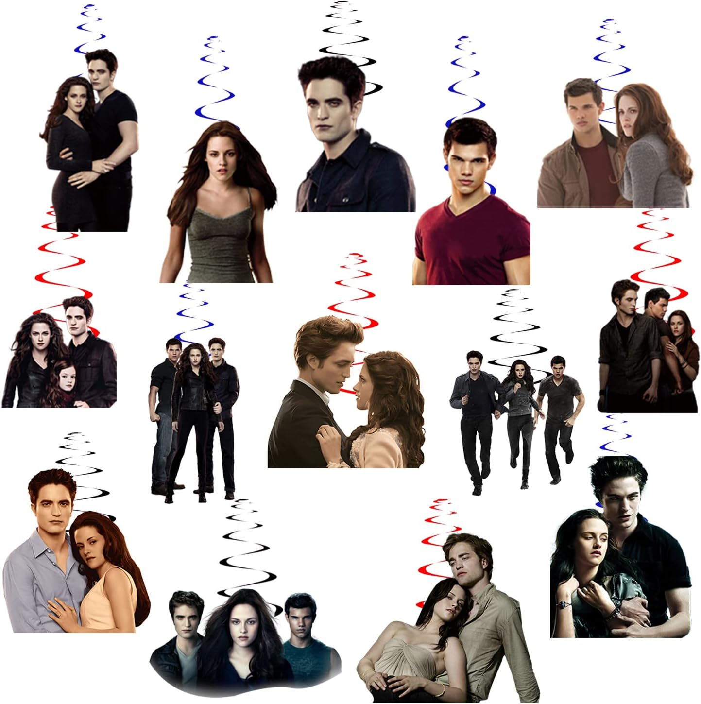 28 Pcs the Twilight Saga Party Decorations Hanging Swirls, the Twilight Saga Decorations Swirls Streams, for Kids Teens Fans Birthday Party Supplies image number 1