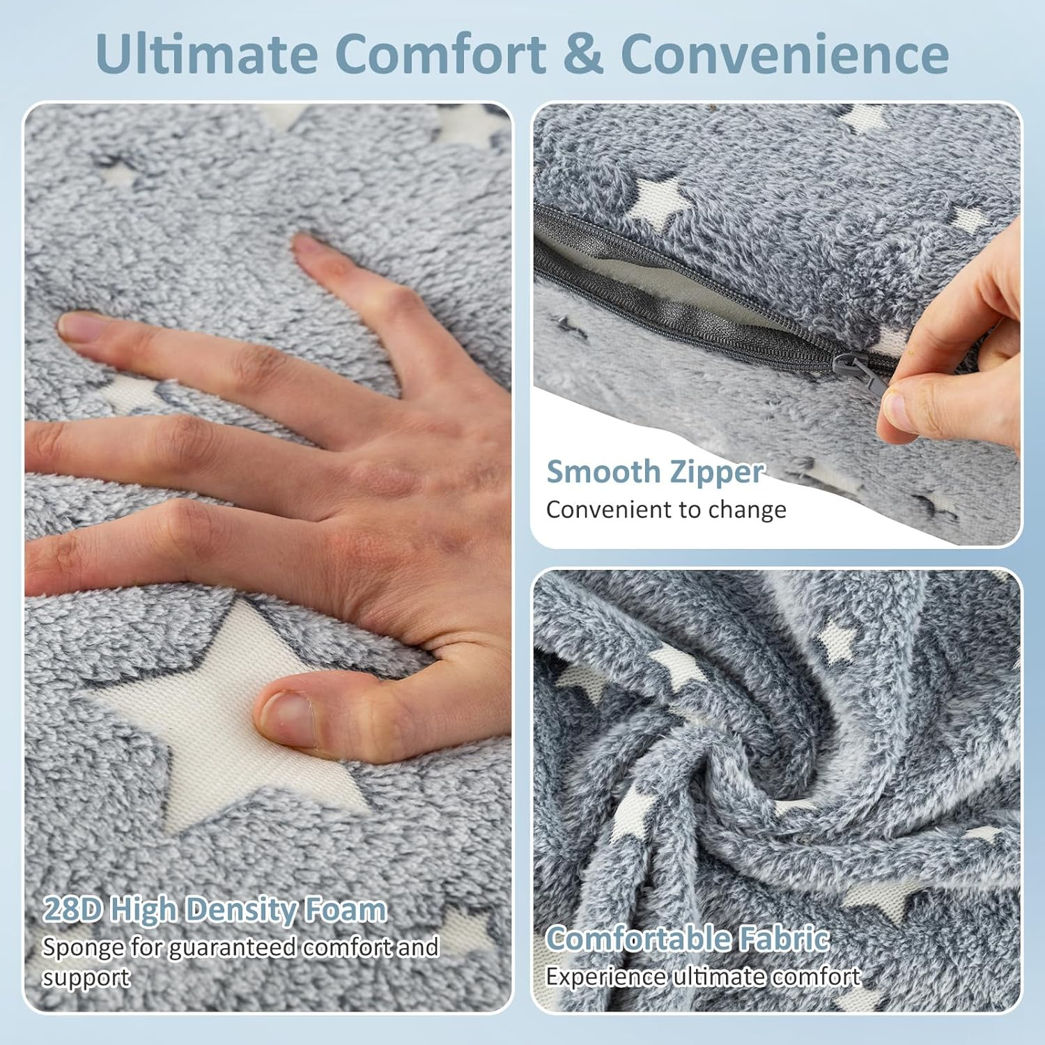 INFANS Modular Kids Play Couch, 8 PCS Toddler Creative Sectional Building Sofa for Playroom, Children Convertible Versatile Soft Foam Furniture Playset Crawling Cushion (Grey-Fluorescent, 10 PCS) image number 2