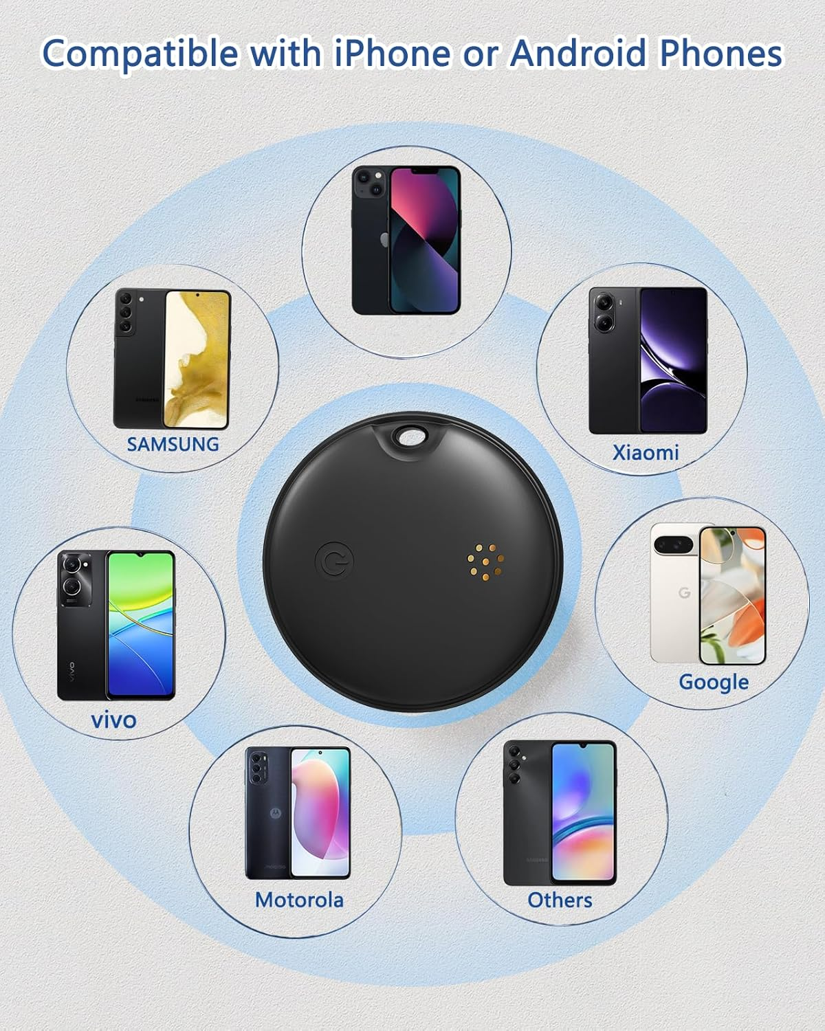 Dual System Item Tracker Tag for Android or Ios Iphone, Work with Apple Find My Google Find Hub, Item Locator for Luggage Backpack Key Etc 4 Pack Black image number 1