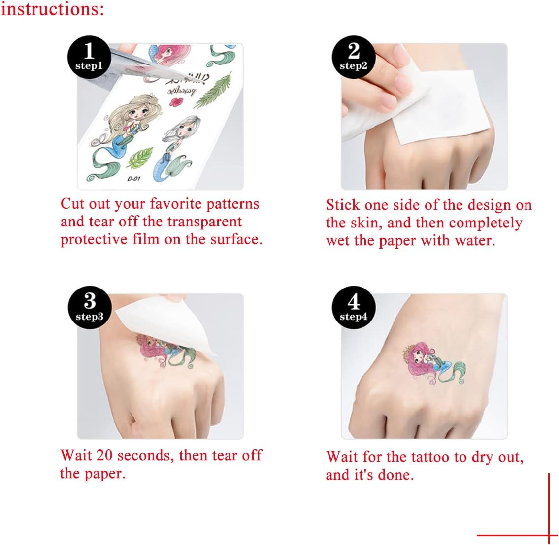 10 Sheets Australia National Flag Temporary Tattoo Fake Tattoos Stickers Markers Love and Support the Country image number 4