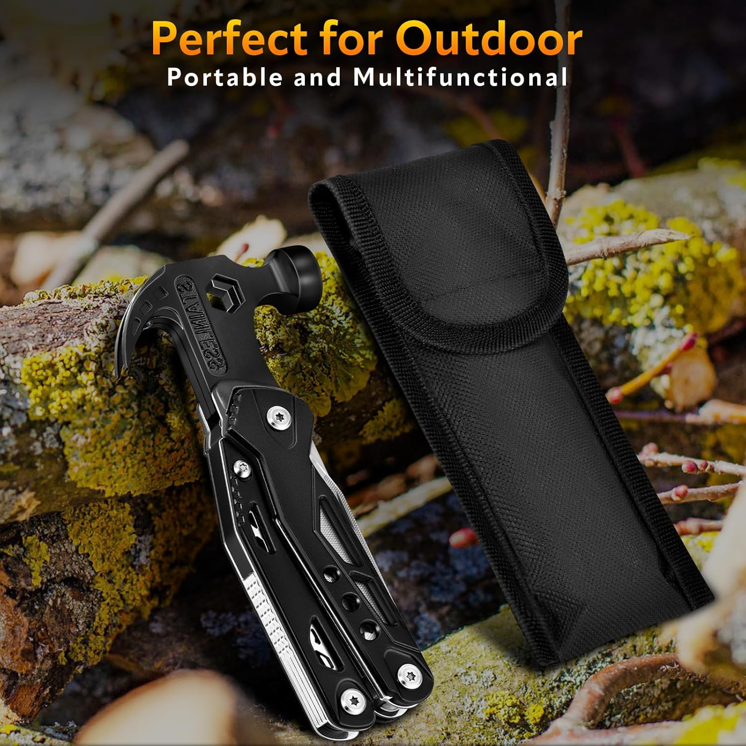 15 in 1 Multitool Claw Hammer Camping Accessories Gifts for Men Stocking Stuffers Multi Tool with Screwdrivers, Pliers, Pincers, All in One Cool Gadgets for Survival Camping Hiking Outdoor image number 6