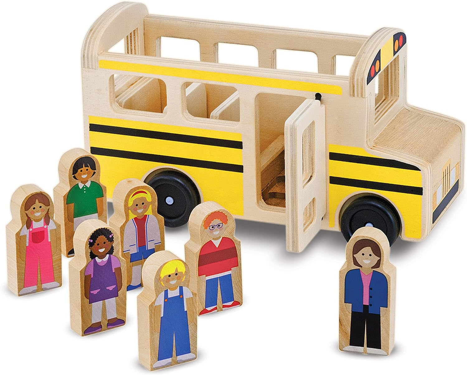 Melissa & Doug School Bus Wooden Play Set with 7 Play Figures image number 6