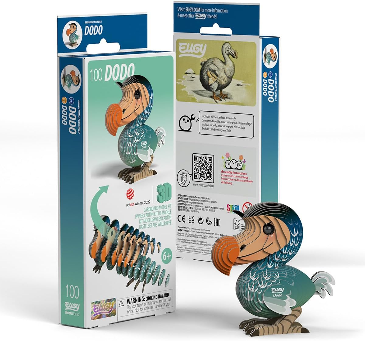 EUGY 100 Dodo 3D Puzzle - 30 Piece Eco-Friendly Educational Toy Puzzle for Boys, Girls & Kids Ages 6+