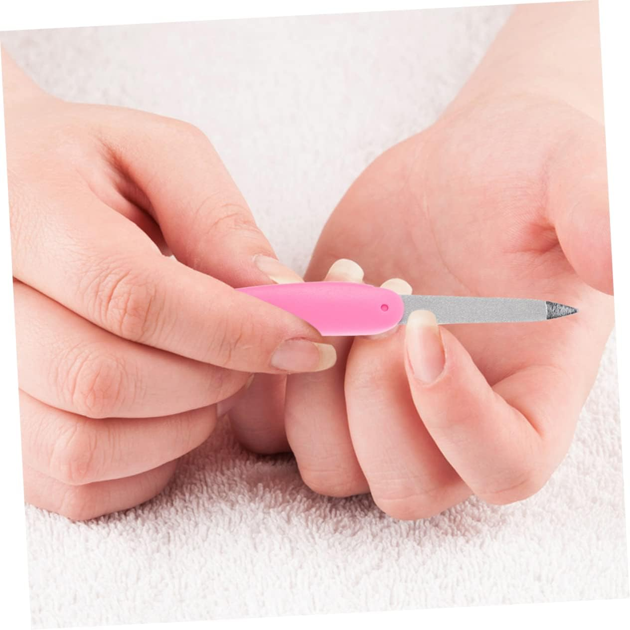 LIFKOME 8Pcs Folding Mini Nail Files Small Trim Nail Buffer Double-Sided Sanding Manicure Pedicure Tools for Travel and Home Use Pink image number 2