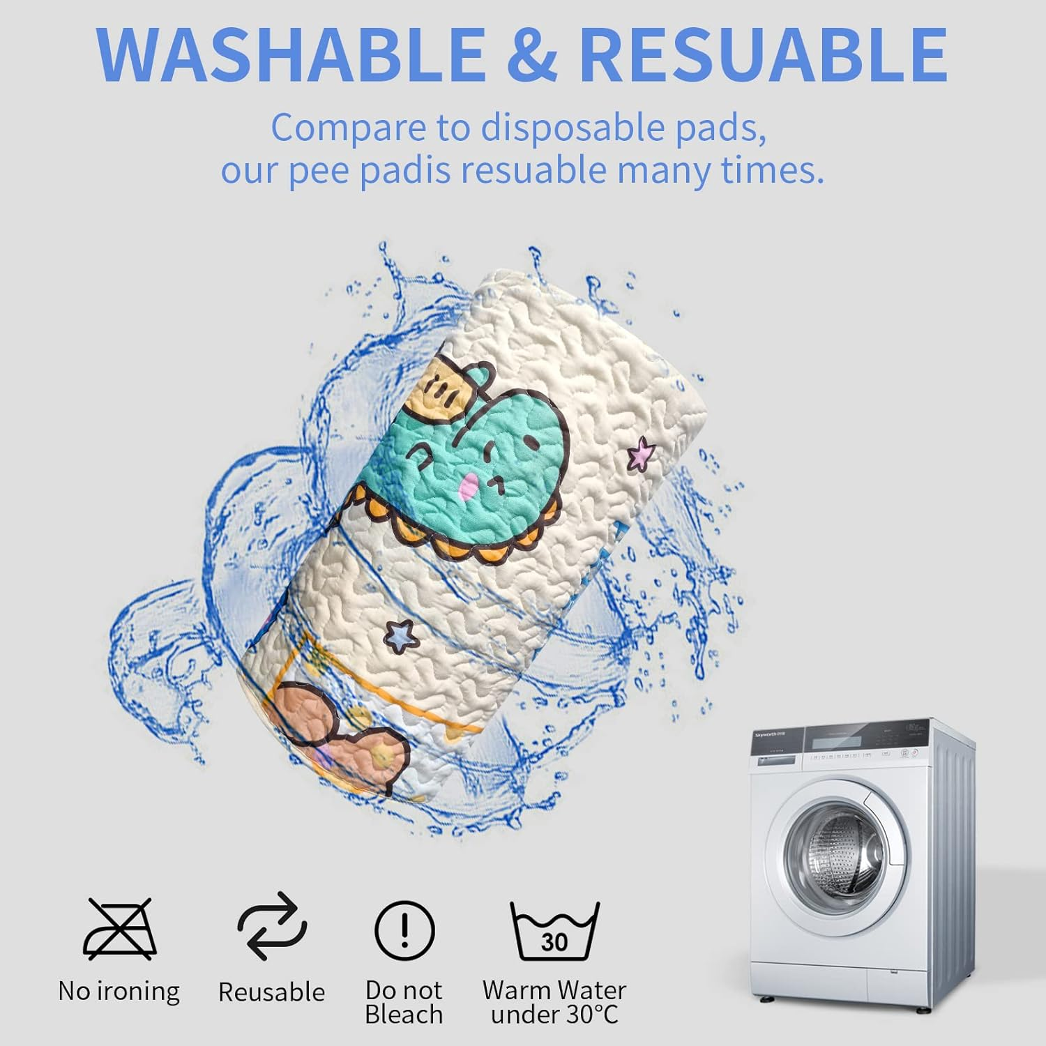 Hexagonal 75X75" Dog Pen Urine Pad, [PLAYPEN Not Included!] Reusable Whelping Playpen Crate Washable Pet Mattress, Training Pad for W36" Panel Hexagonal Pet Fence image number 4