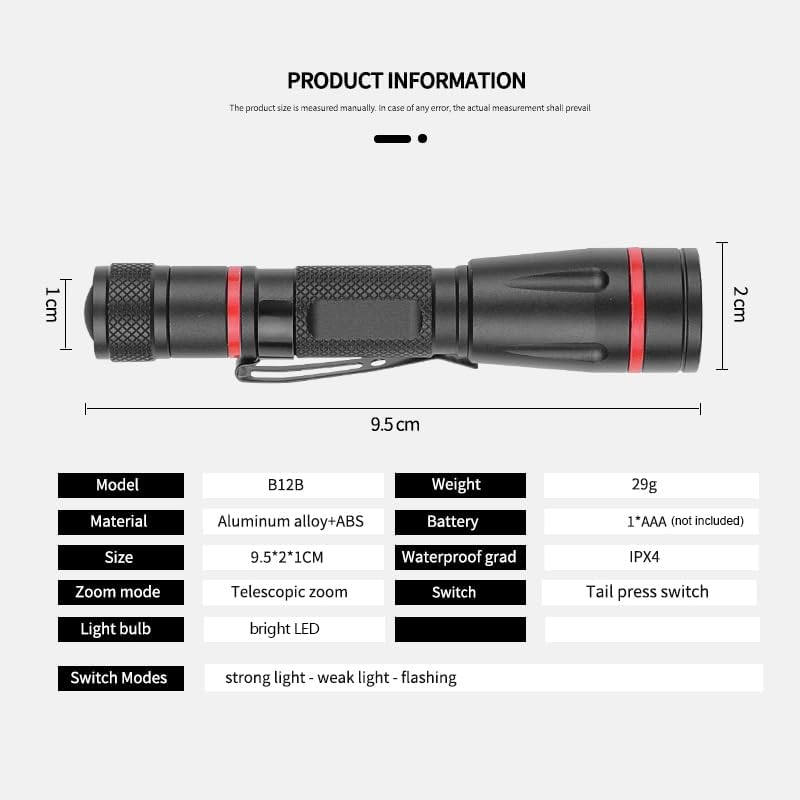 LED Pocket Pen Light Flashlight Small Mini Flashlights Handheld Pen Lights Penlight with Clip for Camping, Home, Outdoor, Inspection, Emergency Use (10 Pieces 3.7 Inches) image number 4