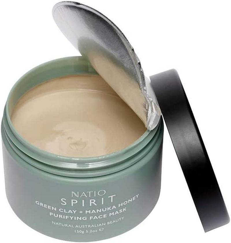 Natio Australia Spirit Green Clay + Manuka Honey Purifying Face Mask 150G - Clay Mask for Face & Body - Clean Pores & Banish Congestion- Made for All Skin Types - Made in Australia image number 4