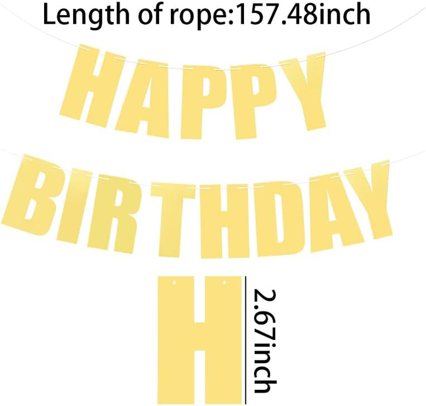 Happy Birthday Decorations Banner for Men Women Gold Glitter Happy Birthday Banner Happy Birthday Banner Home Decor Birthday Party Supplies for Girls Boys Adults Teen Birthday Hanging Sign Wall Banner image number 4