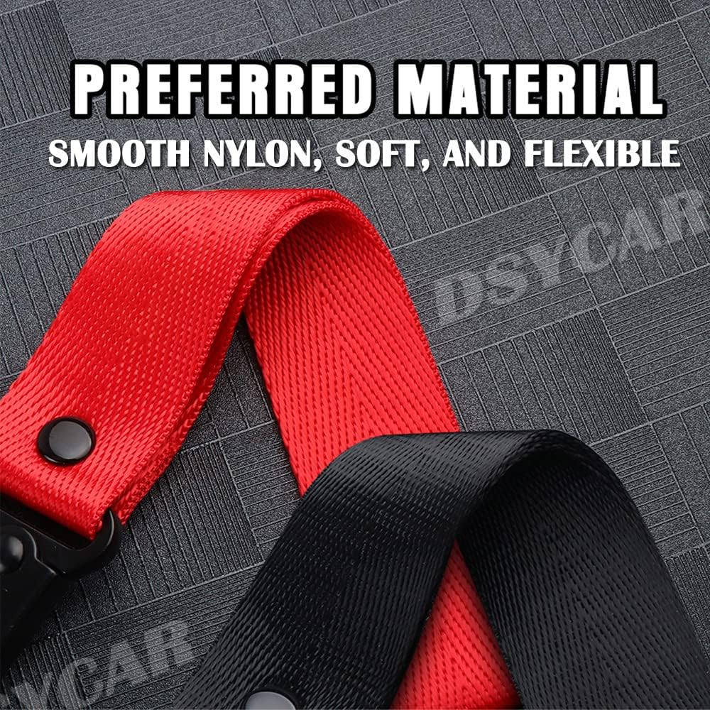 Dsycar Red Car Motorcycle Keychain Tag with 3 Key Rings - Unique Wristlet Strap Key Chain Holder for Men Women