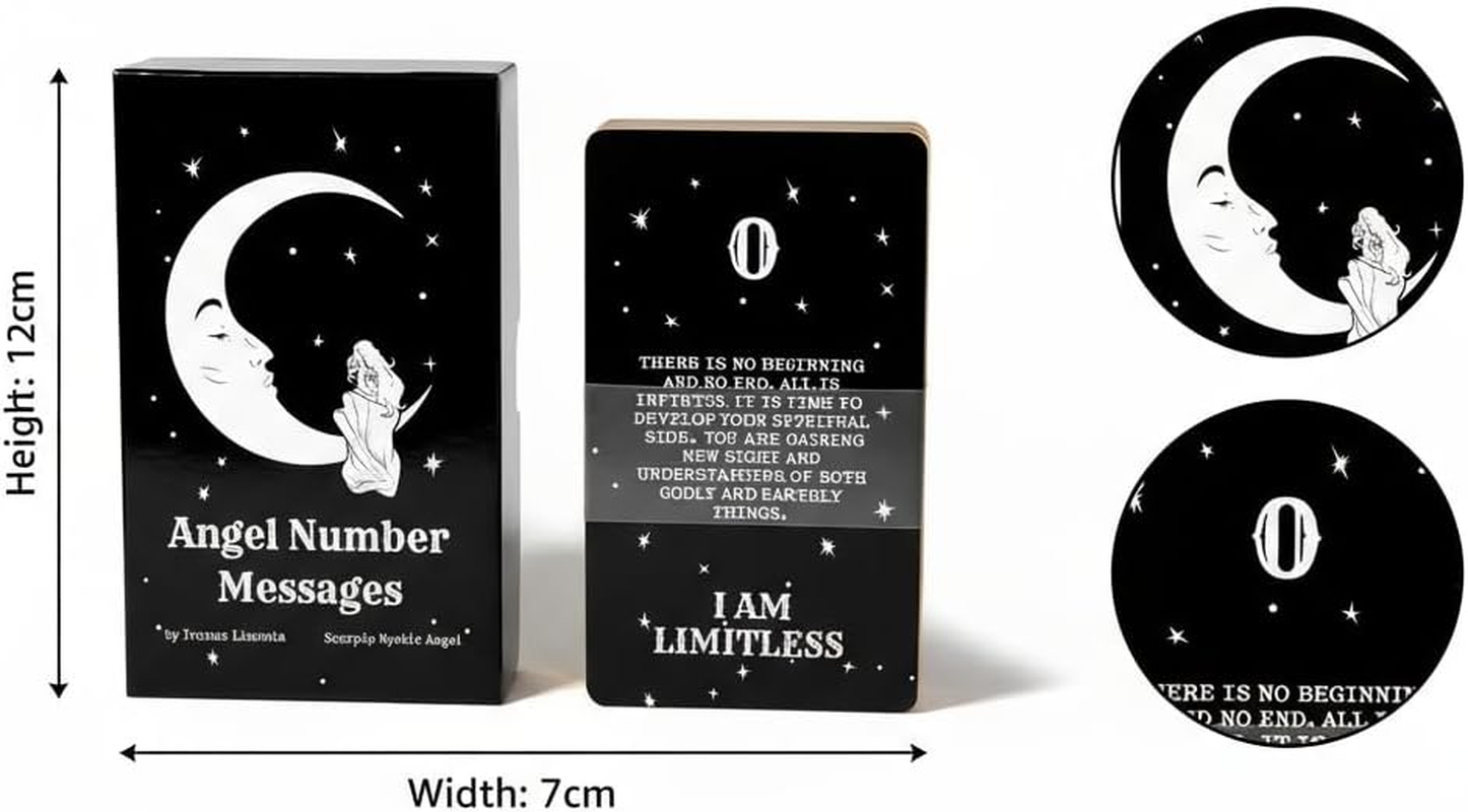 Angel Number Message, Tan Tarot Cards, Tarot Cards Deck, with Guide and Box, Divination of the Future,Black image number 1