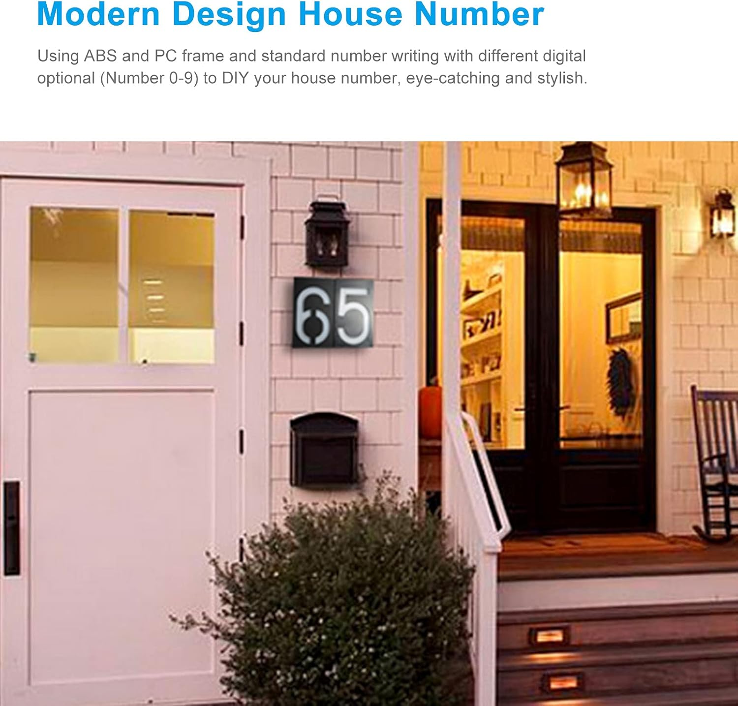 Solar House Number Light, LED Illuminated Address Plaque for Houses Address Numbers Solar Powered LED Address Sign for Home Villa Yard Street 2 image number 2