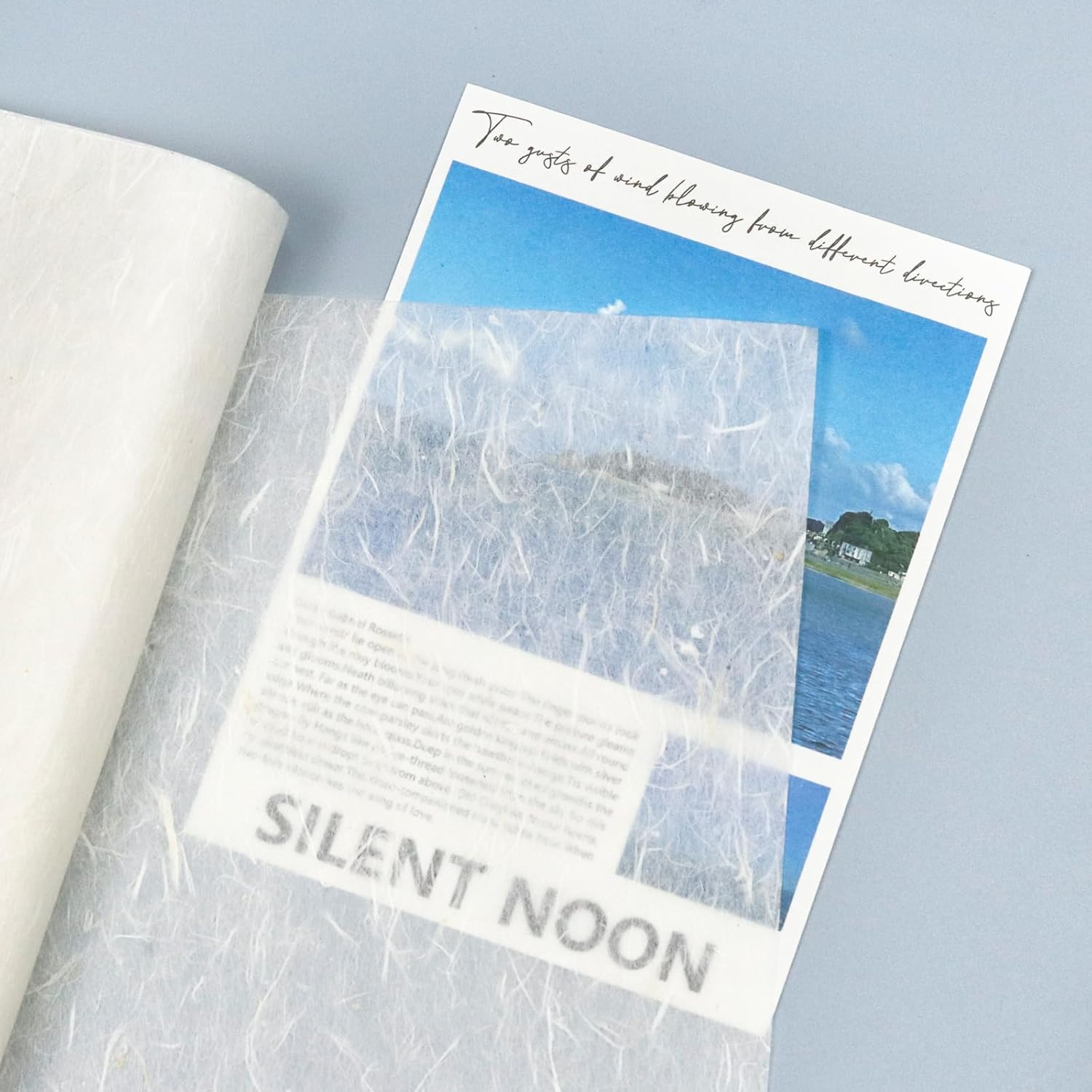 FIVEIZERO 50 Sheets A4 Mulberry Paper Natural Fiber Rice Paper, 8.3X11.7In White Decoupage Tissue Paper for Crafts, Gift Wrapping image number 1