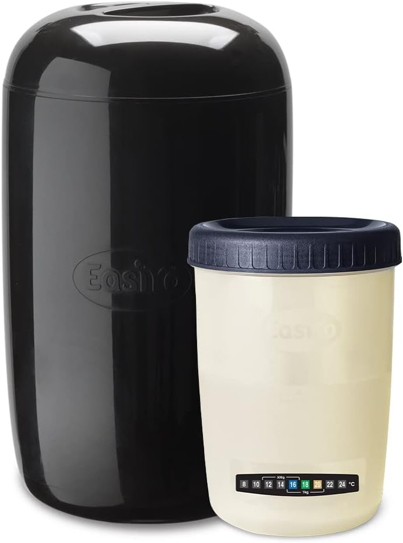 Easiyo Black Yogurt Maker with 1Kg Jar & Temperature Strip | Yoghurt Maker