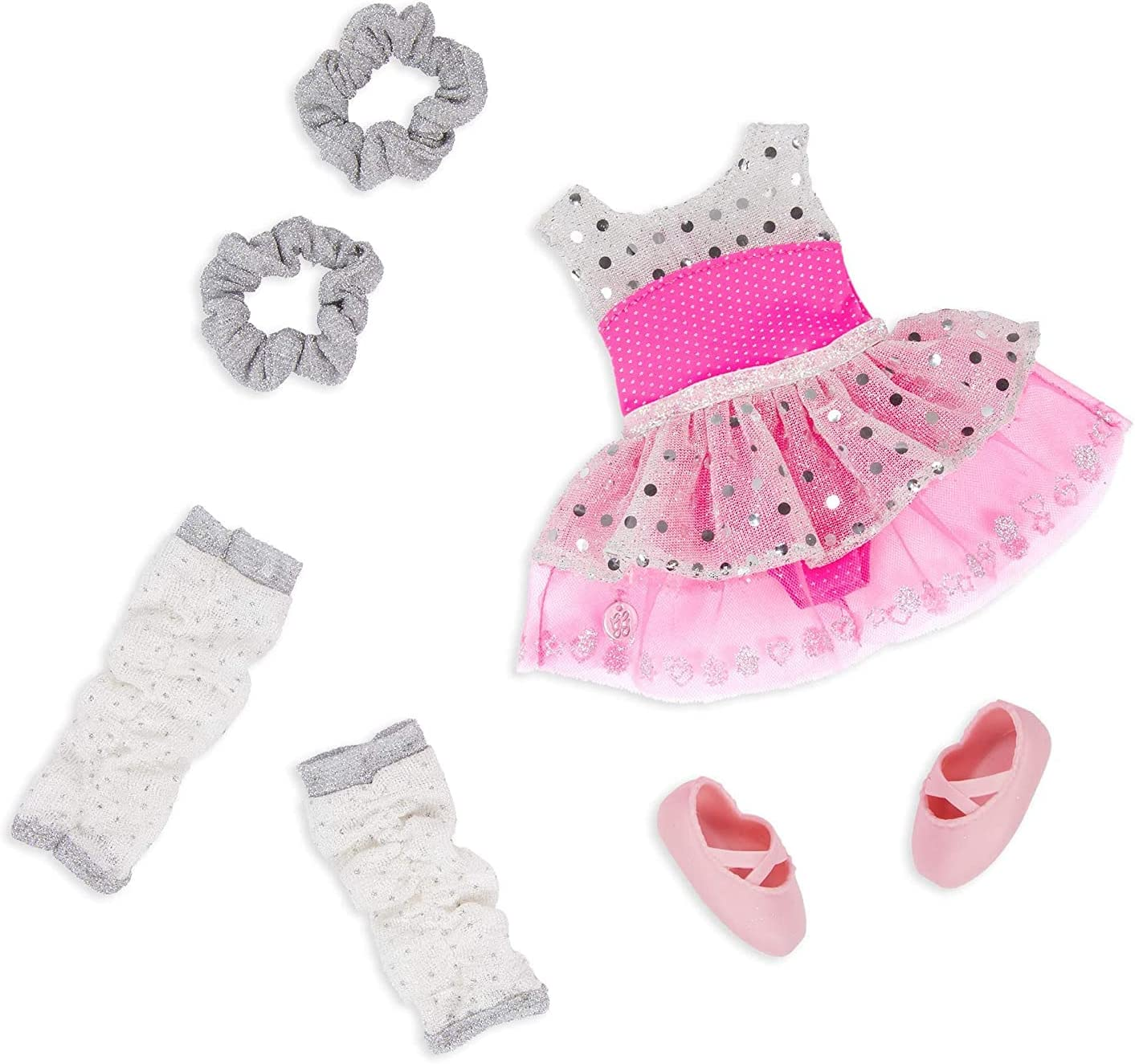 Glitter Girls &ndash; 14-Inch Doll Clothes &ndash; Twirls of Joy Ballerina Outfit Hearts & Stars &ndash; Ballet Dress, Hair Elastics, Shoes &ndash; 3+ Years