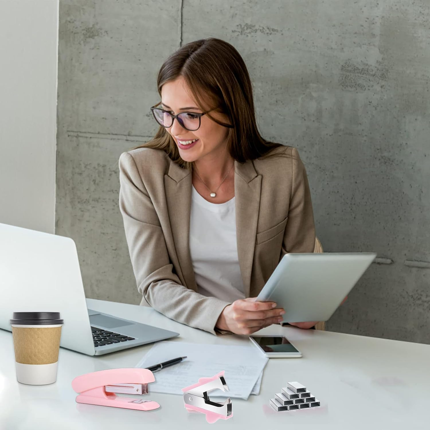 Pink Stapler, Desktop Stapler, 25 Sheet Capacity, Includes 1000 Staples and Staple Remover image number 4