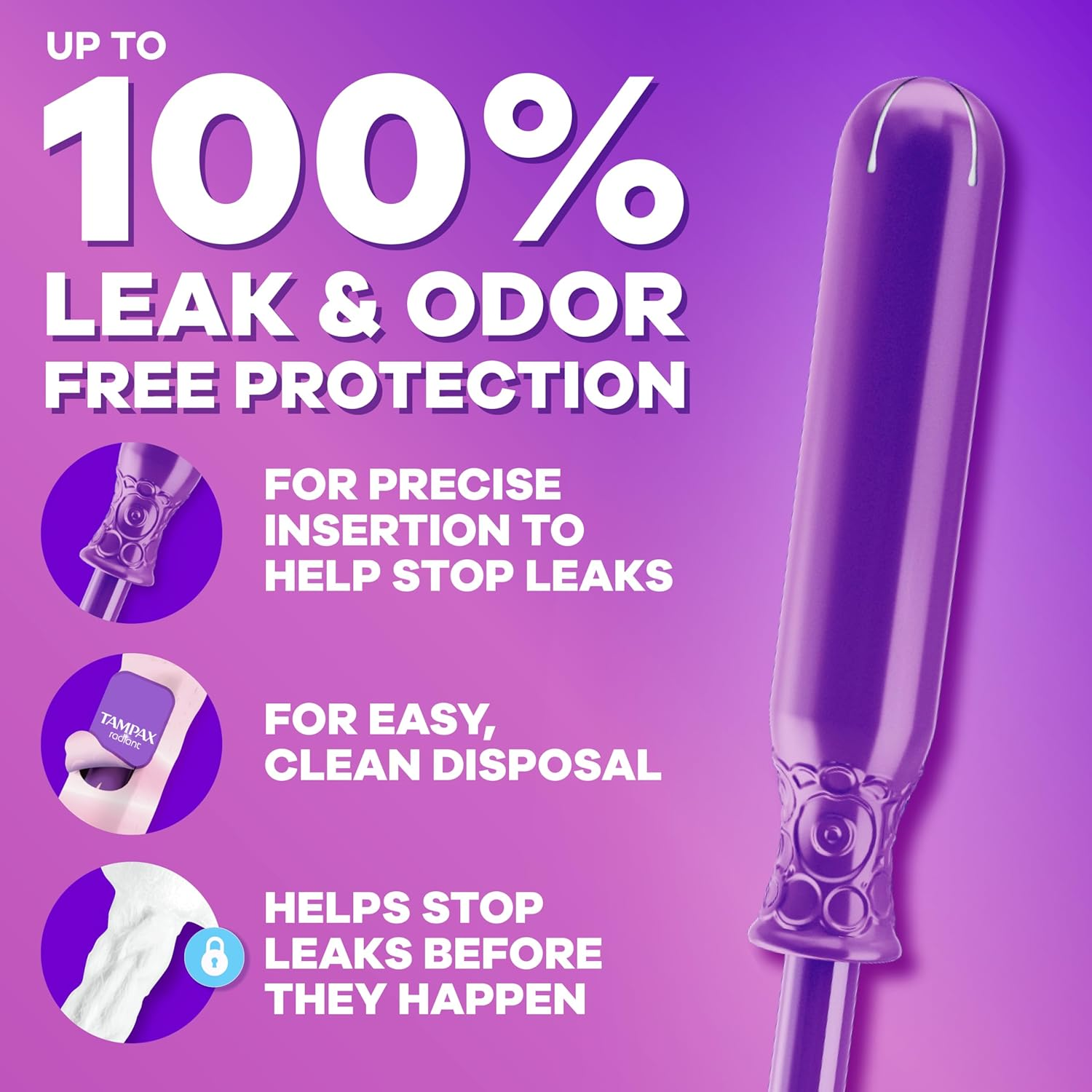 Tampax Radiant Plastic Tampons, Regular/Super/Super plus Absorbency Triplepack, Unscented, 28 Count, Pack of 4 (Total 112 Count)