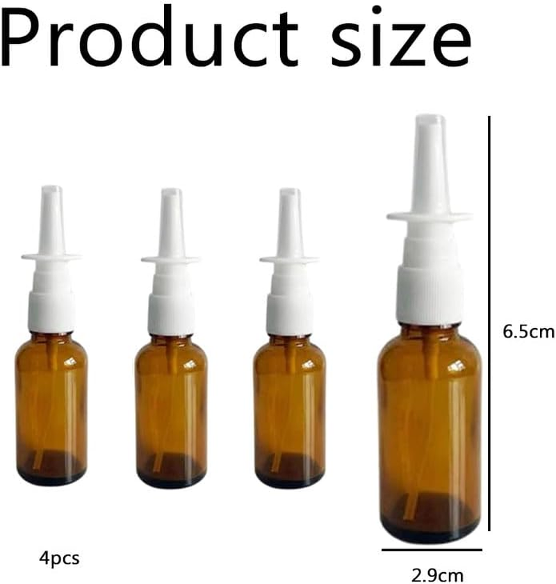 WADY 4Pcs 15Ml Amber Glass Nasal Spray Bottles with Fine Mist Nozzle &ndash; Refillable Empty Sprayer for Perfume, Makeup Water, Essential Oil & Nose Care image number 4