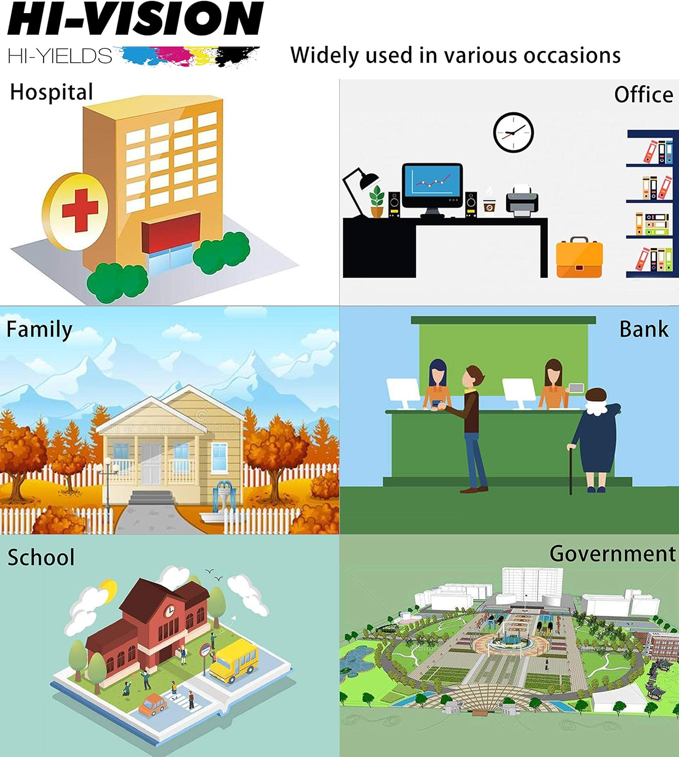 2-Pack Hi-Vision Compatible Samsung MLT-D101S MLTD101S 101S Toner Cartridge Replacement for SCX-3405F SCX-3405W SCX-3405FW ML-2165W ML-2160 ML-2161 Ml-2166W SCX-3400F SCX-3400FW Printer (Black) image number 1