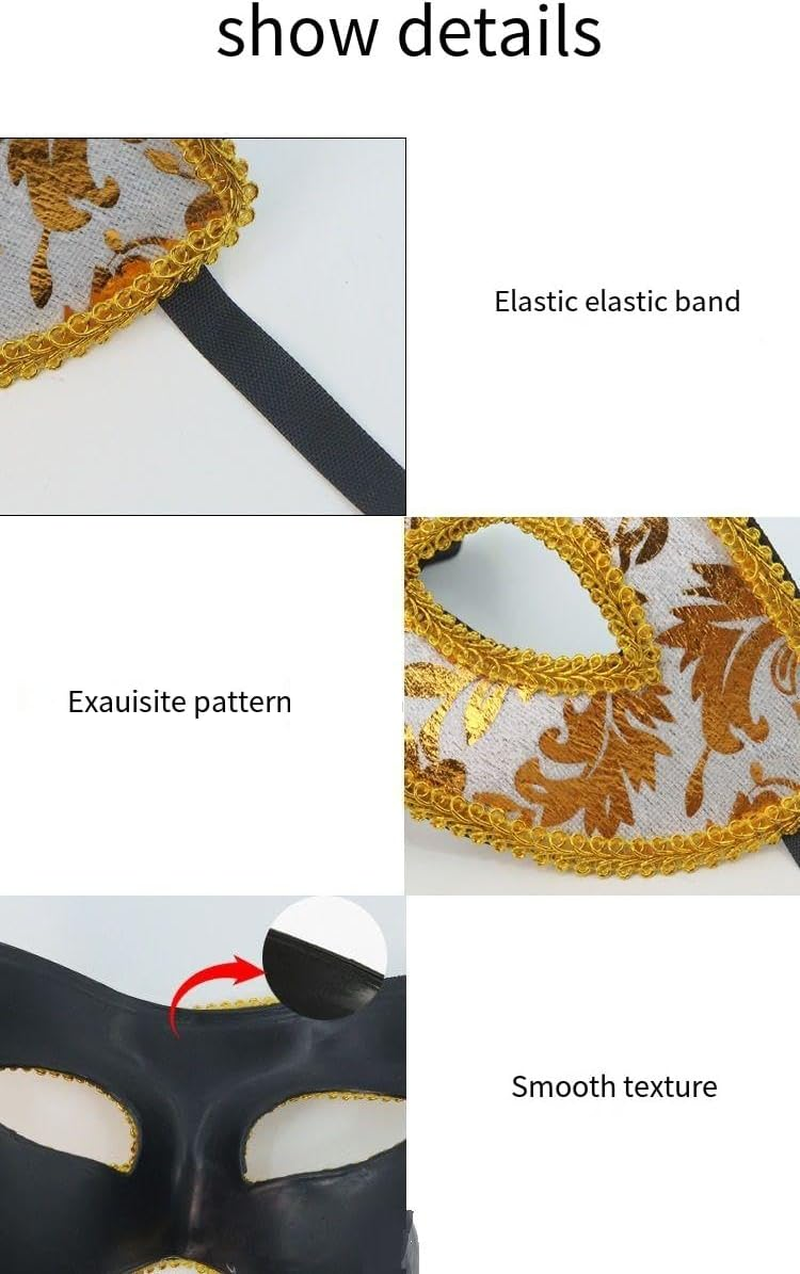 Man'S Christmas Halloween Ball Party Plastic Black Half-Face Masquerade Mask image number 5