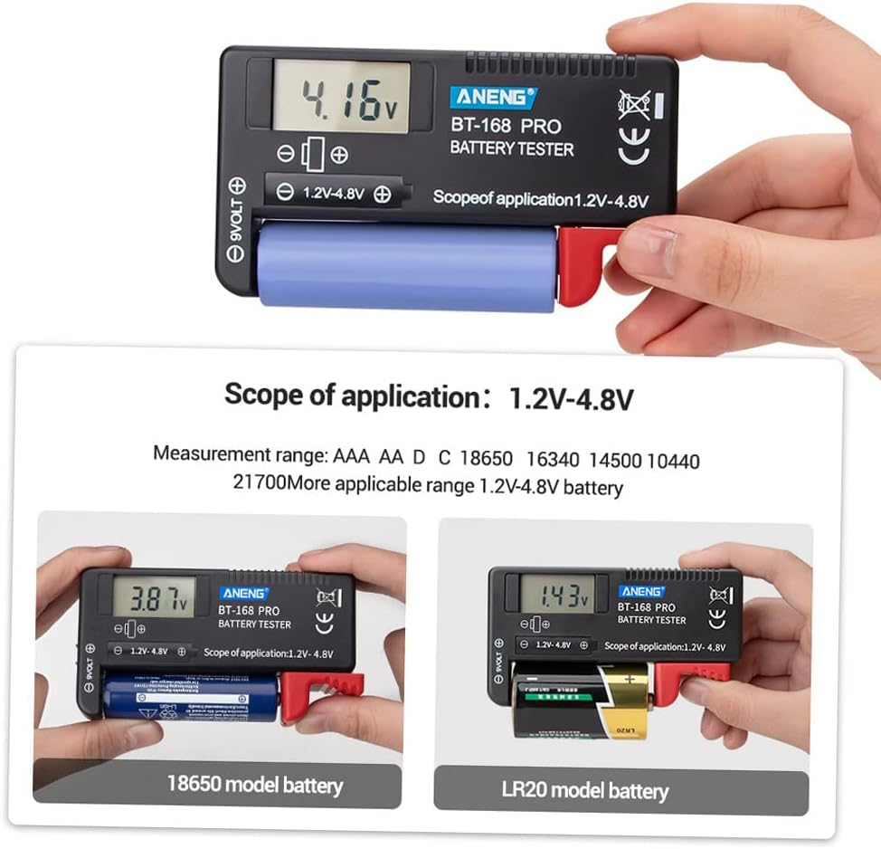BT-168 PRO Digital Battery Tester - Universal Checker for Battery Capacity - Diagnostic Tool for D C AAA AA