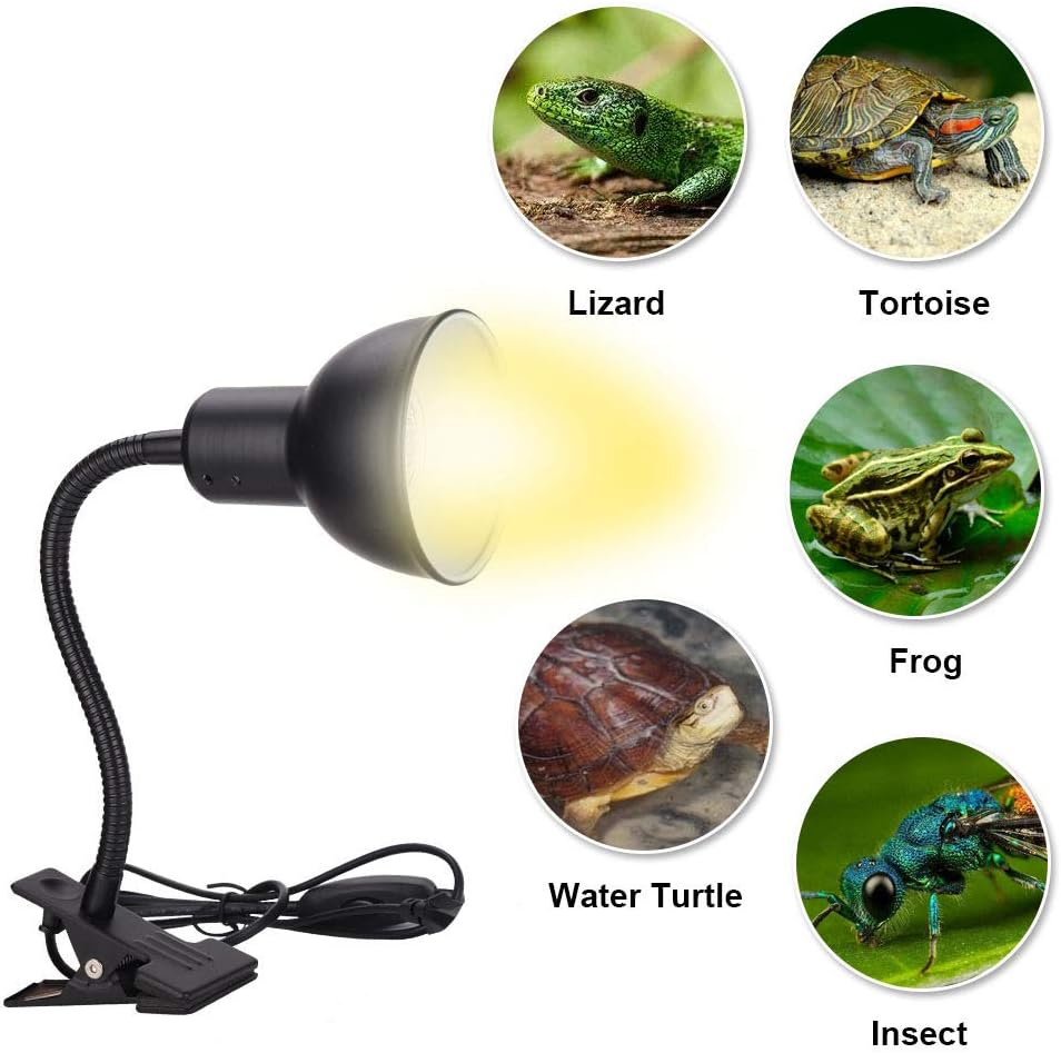 75W Reptile Heat Lamp Tortoise Heat Lamp Basking Lamp Heater Adjustable with Clip for Reptiles Lizard Turtle Aquarium Bulb Included image number 4