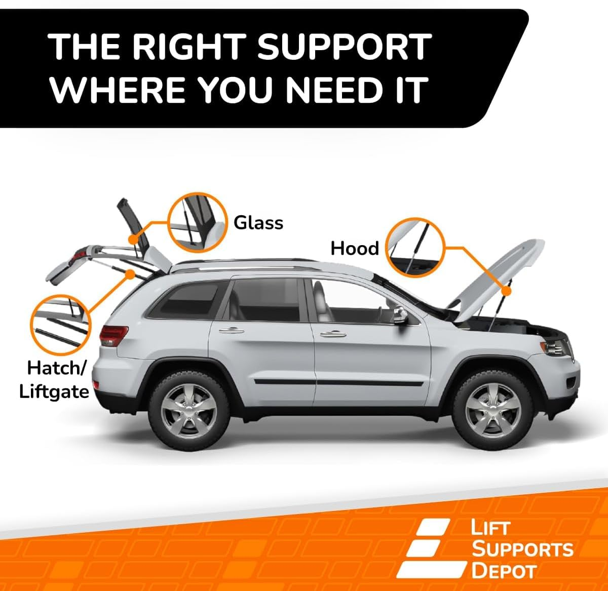 Lift Supports Depot Qty (2) Compatible with Maserati Granturismo Rear Trunk Lift Supports Replaces 69054500 Shocks Struts image number 2