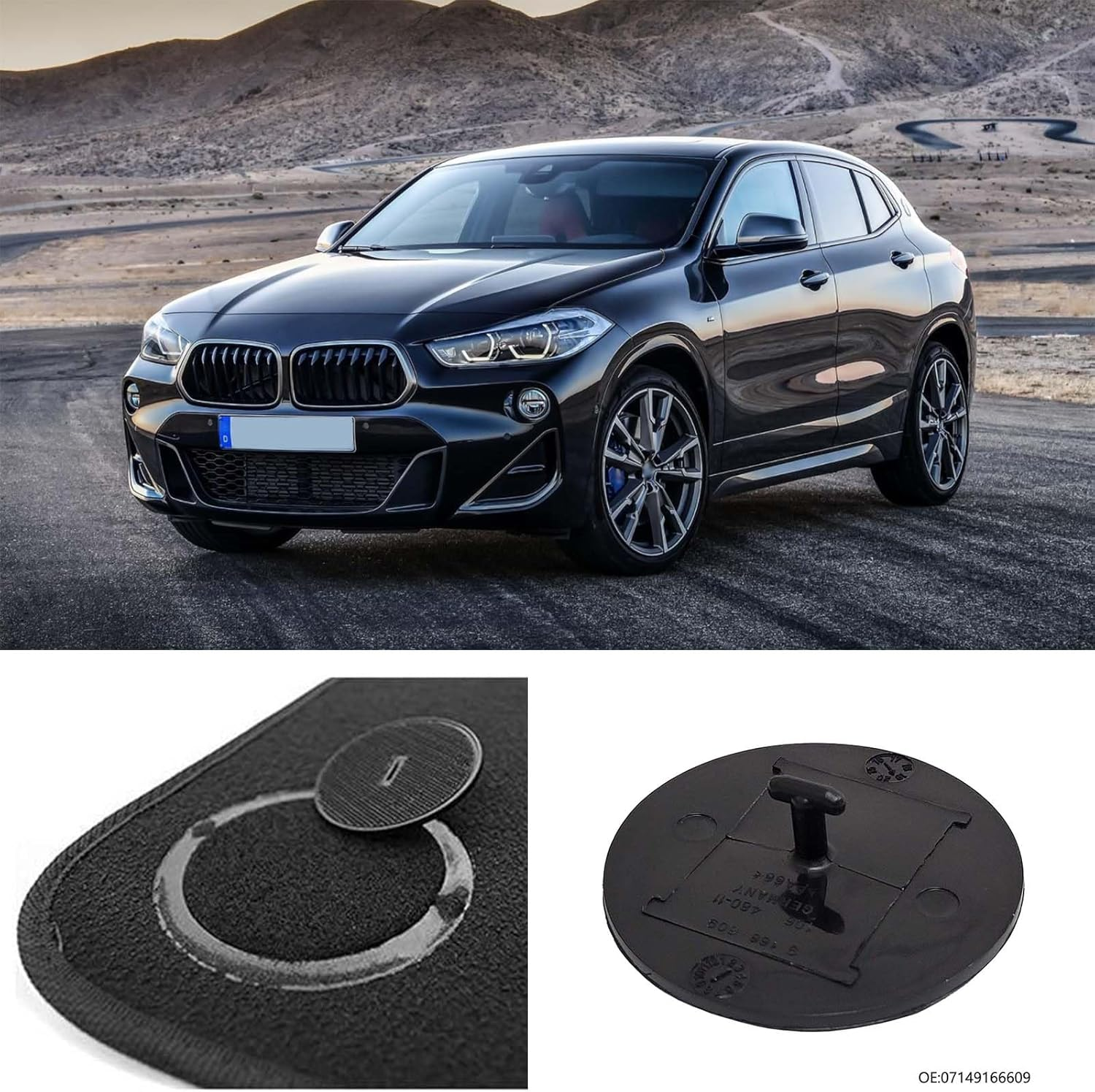 8X Car Floor Mat Clips Carpet Hook Loop Holder Mounting Pad Fix Fasteners Floor Twist Lock T Shape OEM 07149166609 image number 2