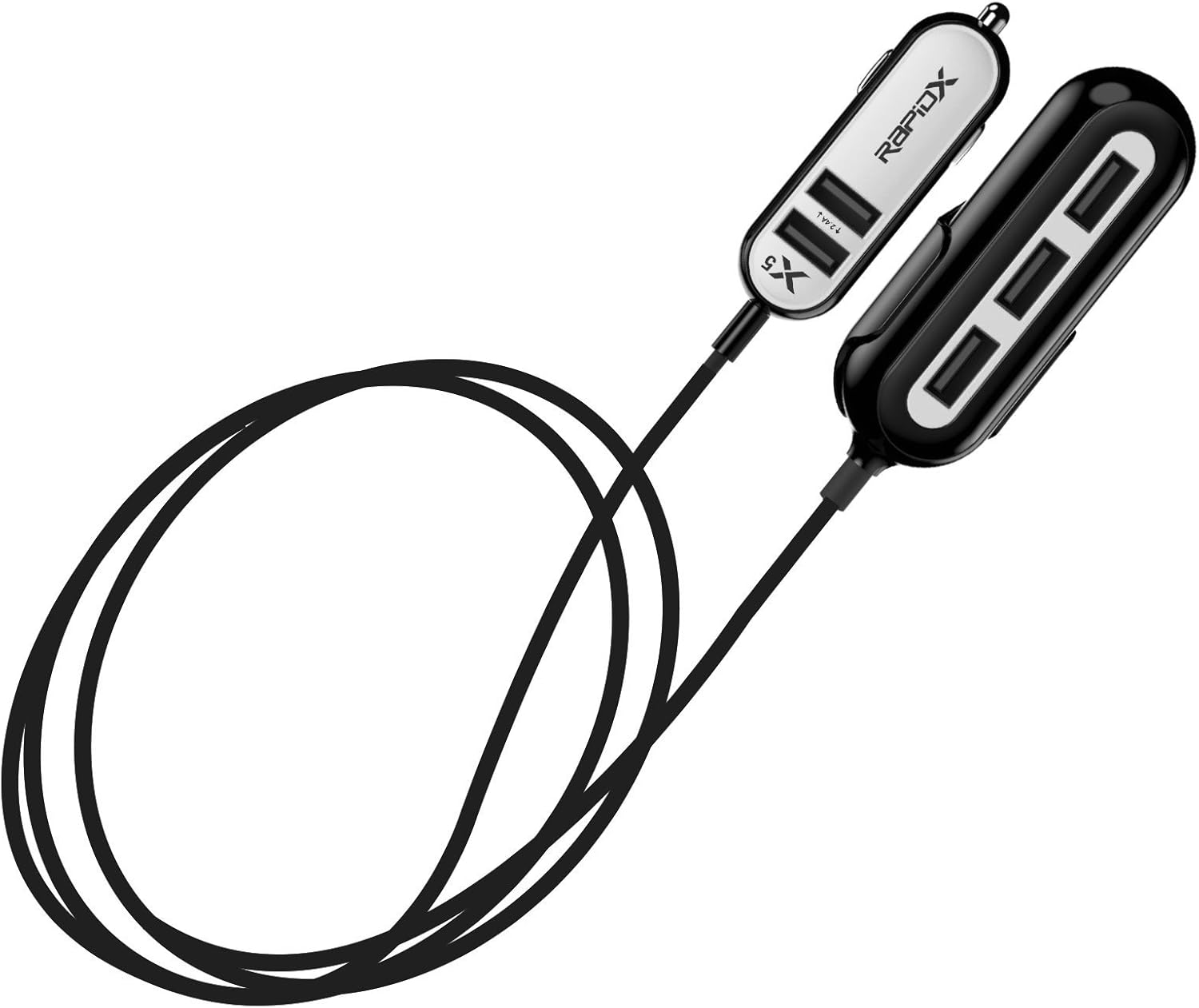 Rapidx RXX5USBW X5 5 USB Ports Car Charger 22.4A White image number 1