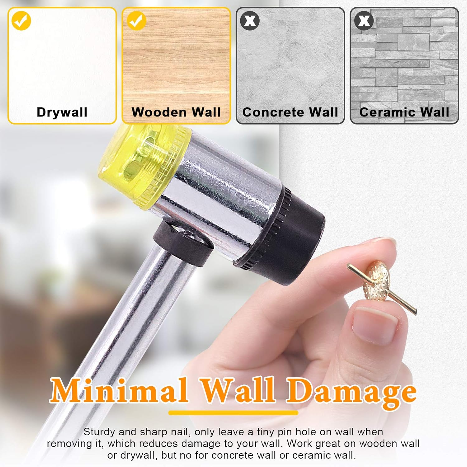 80 Pcs Assorted One Step Hangers Set with 10/20/40/60 Lbs Quick Picture Hangers, Iron Alloy Nail Hooks Photo Frame Hangers Professional Plaster Picture Hanging Kit on Wooden/Drywall image number 1