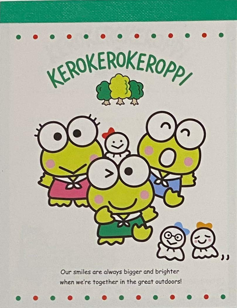 Sanrio Kerokerokeroppi Mini Block Notepad Memo Pad Paper 2Design 100Sheets Japan (3 Siblings) image number 3